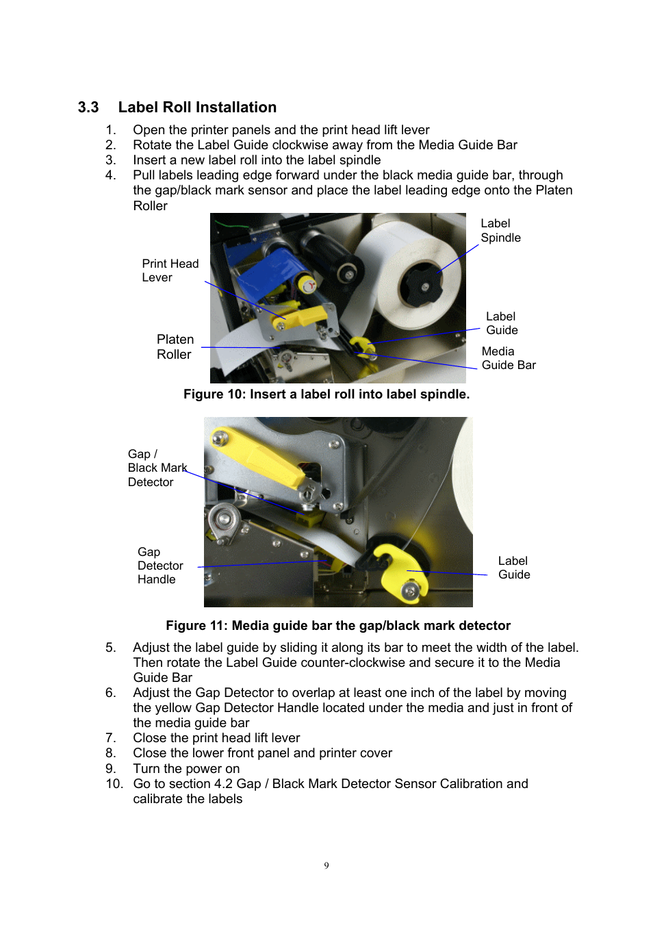 3label roll installation, 3 label roll installation | Wasp Bar Code Wasp WPL606 User Manual | Page 13 / 24