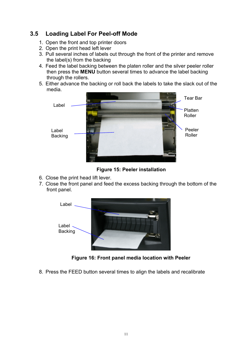 5 loading label for peel-off mode | Wasp Bar Code Wasp WPL606 User Manual | Page 15 / 24