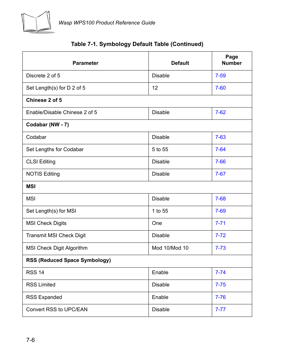 Wasp Bar Code WPS100 User Manual | Page 126 / 466