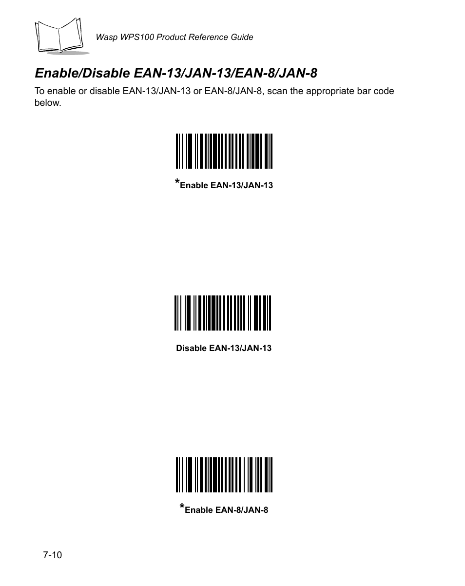 Enable/disable ean-13/jan-13/ean-8/jan-8, Enable/disable ean-13/jan-13/ean-8/jan-8 -10 | Wasp Bar Code WPS100 User Manual | Page 130 / 466