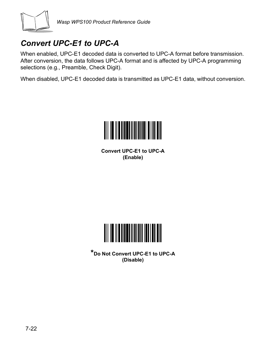 Convert upc-e1 to upc-a, Convert upc-e1 to upc-a -22 | Wasp Bar Code WPS100 User Manual | Page 142 / 466