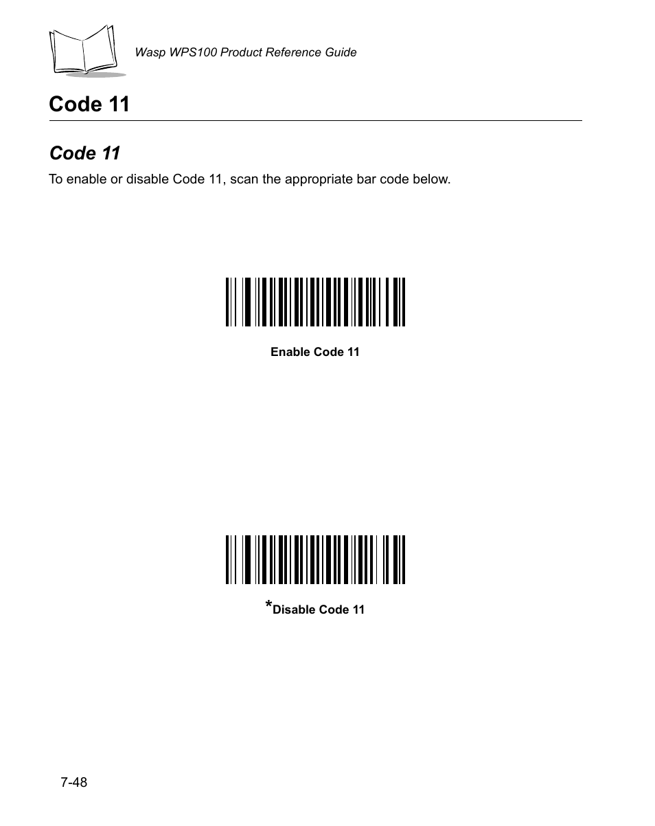 Code 11, Code 11 -48 | Wasp Bar Code WPS100 User Manual | Page 168 / 466