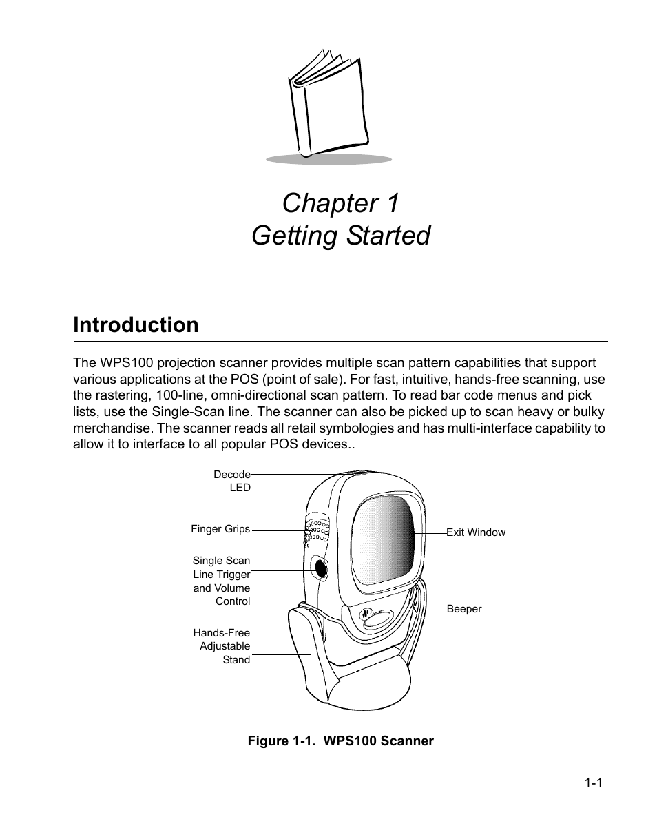 Chapter 1 getting started, Introduction, Chapter 1. getting started | Introduction -1, Chapter 1, getting started | Wasp Bar Code WPS100 User Manual | Page 17 / 466