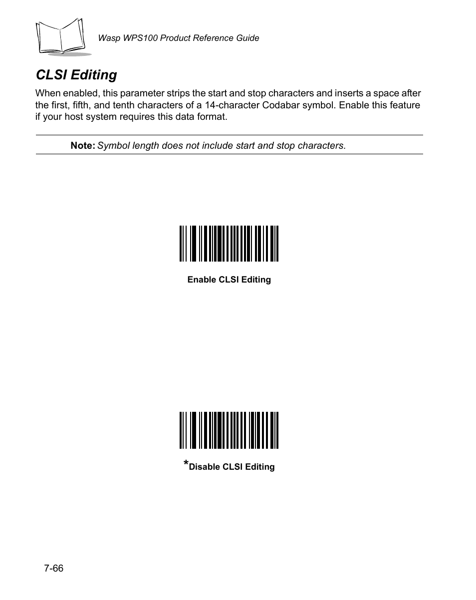 Clsi editing, Clsi editing -66 | Wasp Bar Code WPS100 User Manual | Page 186 / 466