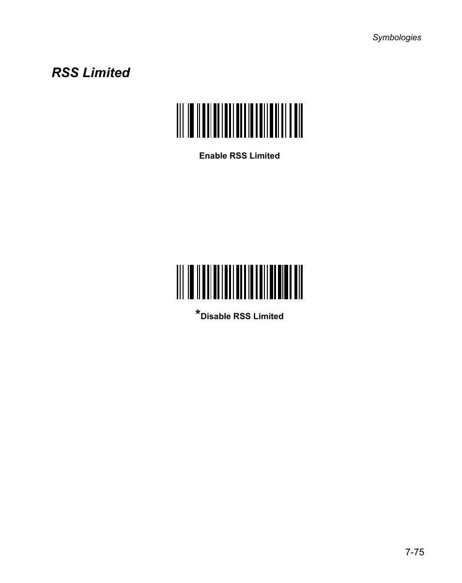 Rss limited, Rss limited -75 | Wasp Bar Code WPS100 User Manual | Page 195 / 466