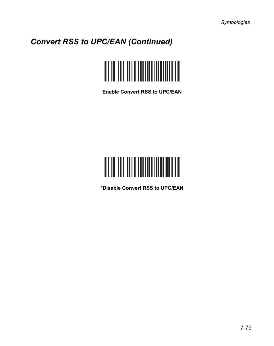 Convert rss to upc/ean (continued) | Wasp Bar Code WPS100 User Manual | Page 199 / 466