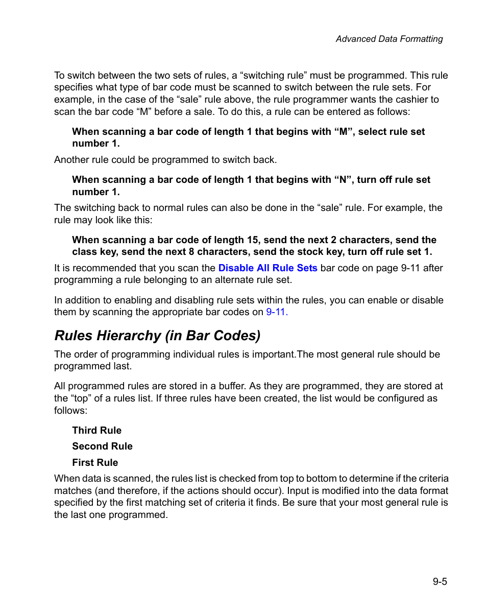 Rules hierarchy (in bar codes), Rules hierarchy (in bar codes) -5 | Wasp Bar Code WPS100 User Manual | Page 223 / 466