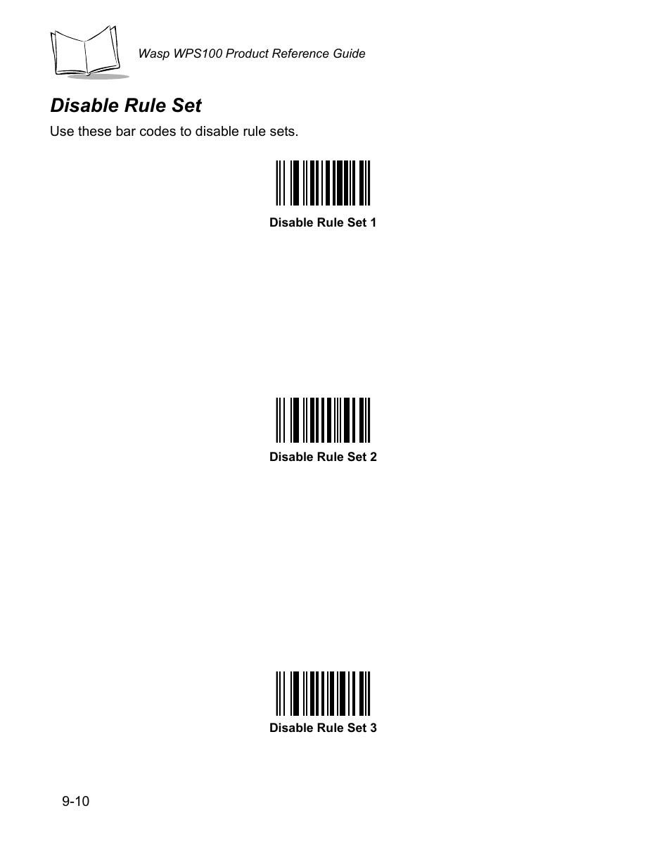 Disable rule set, Disable rule set -10 | Wasp Bar Code WPS100 User Manual | Page 228 / 466