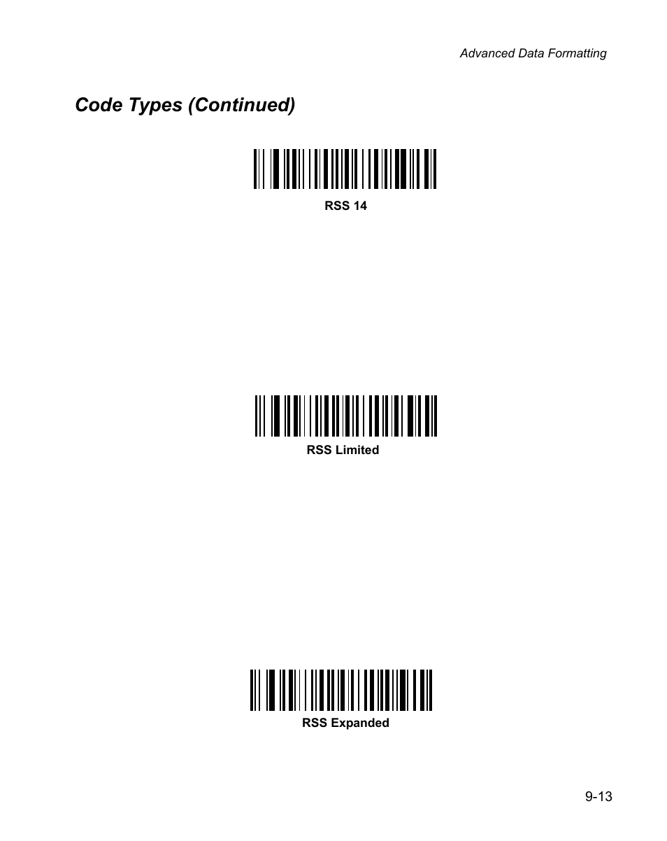 Code types (continued) | Wasp Bar Code WPS100 User Manual | Page 231 / 466