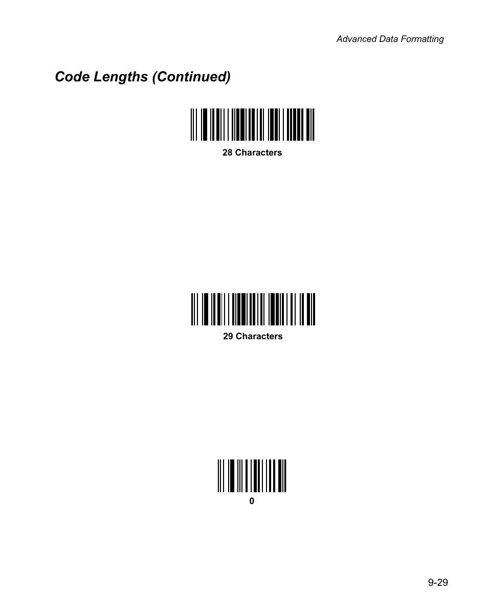 Code lengths (continued) | Wasp Bar Code WPS100 User Manual | Page 247 / 466