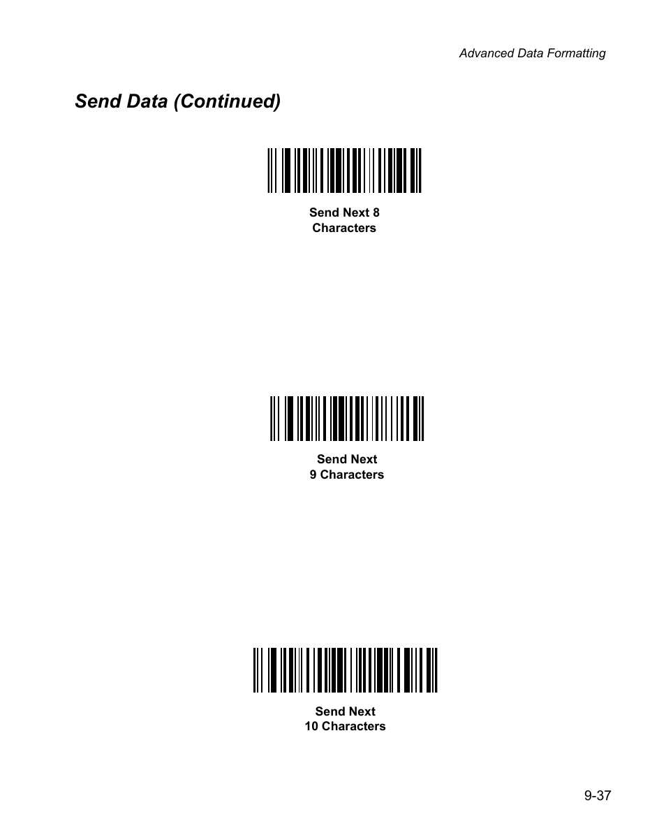 Send data (continued) | Wasp Bar Code WPS100 User Manual | Page 255 / 466