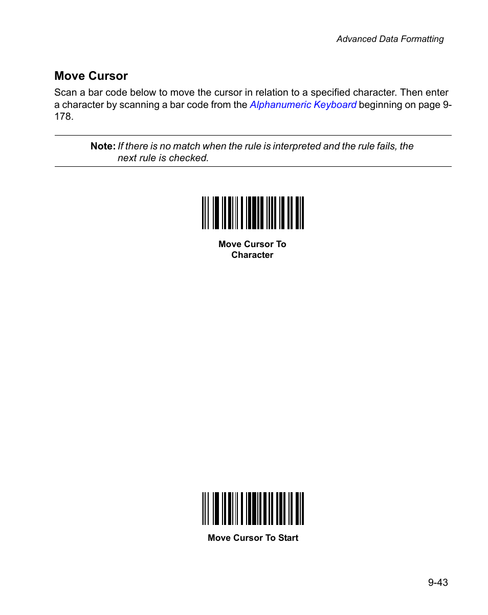 Scan the, Move cursor to character, Bar code | Move cursor | Wasp Bar Code WPS100 User Manual | Page 261 / 466