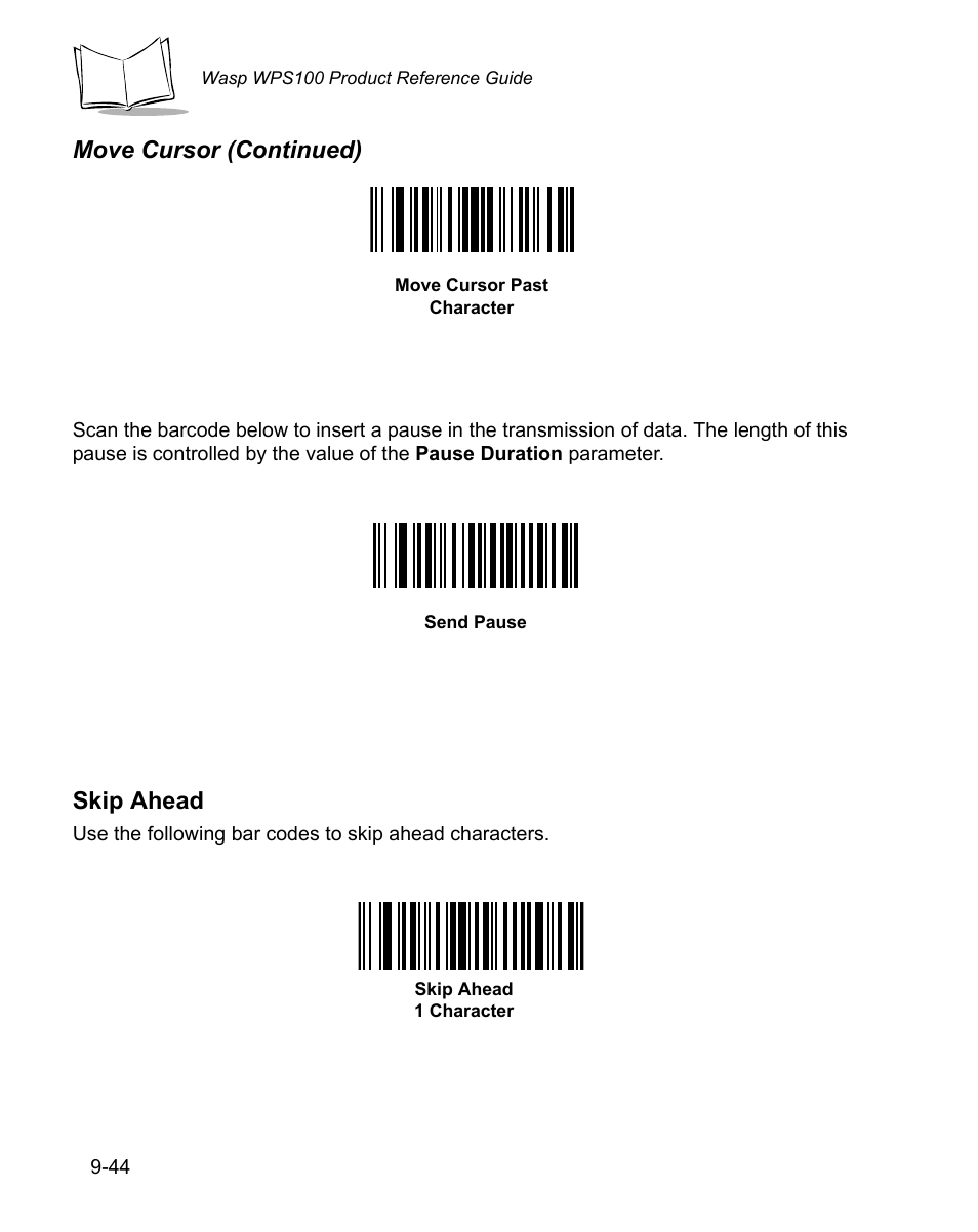 Move cursor (continued), Skip ahead | Wasp Bar Code WPS100 User Manual | Page 262 / 466