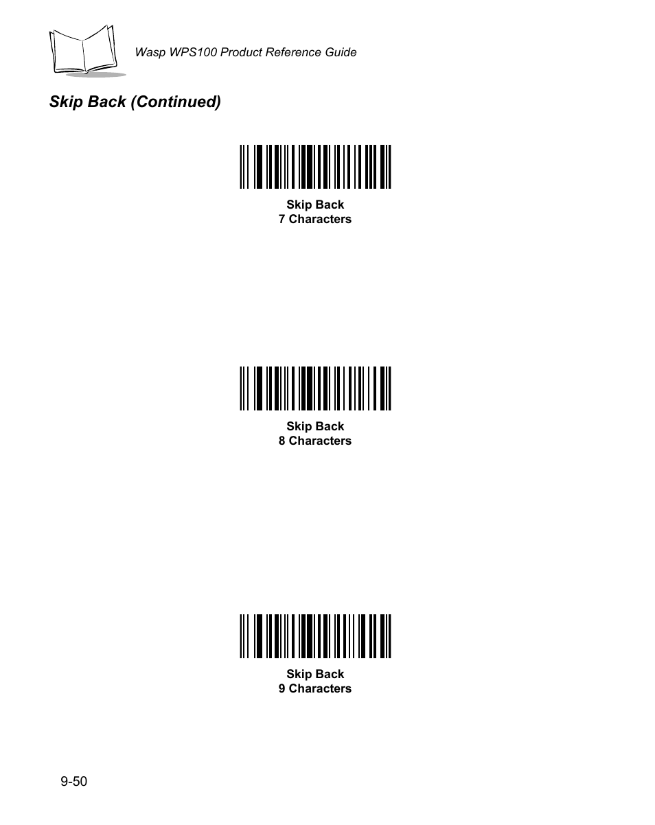 Skip back (continued) | Wasp Bar Code WPS100 User Manual | Page 268 / 466