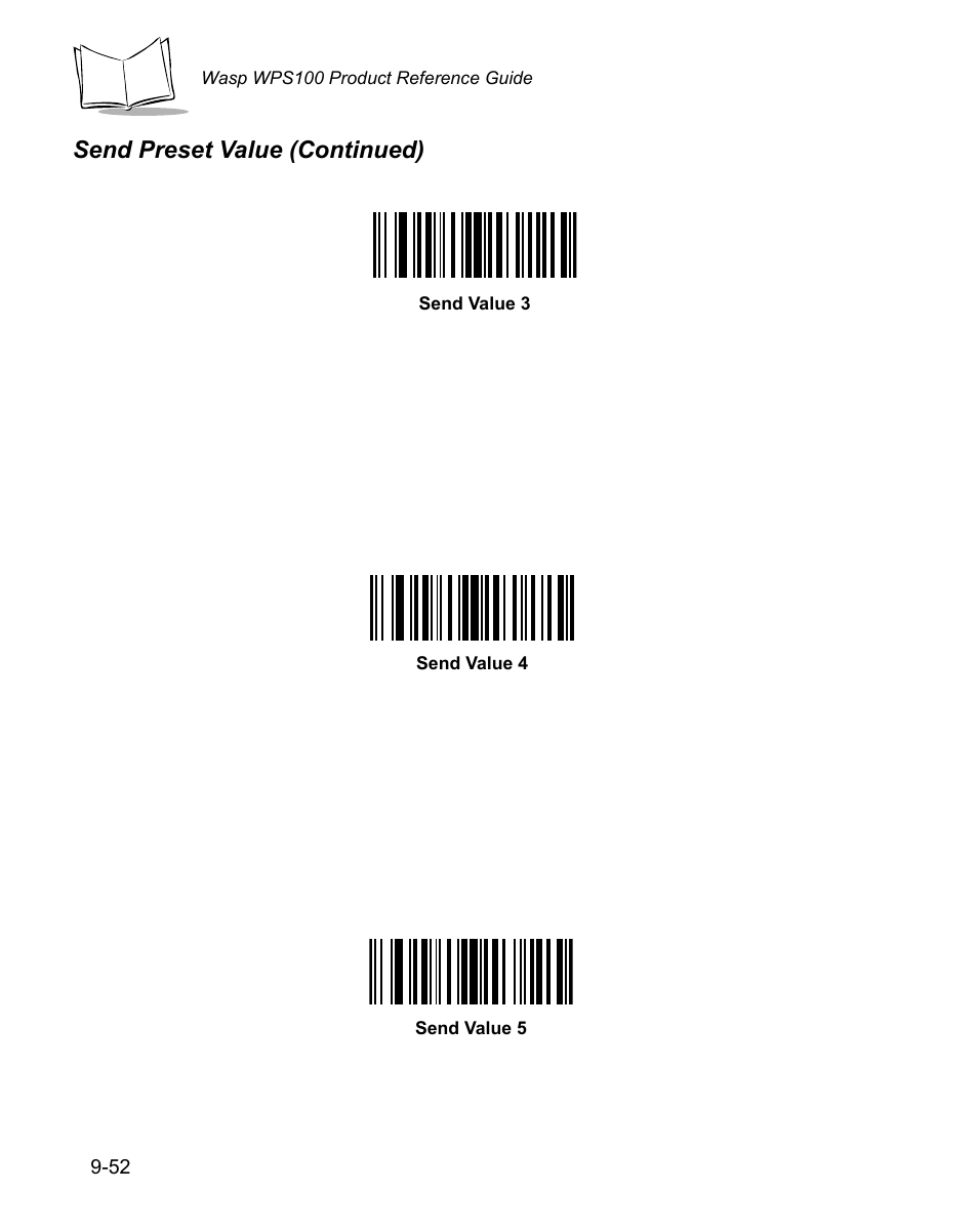 Send preset value (continued) | Wasp Bar Code WPS100 User Manual | Page 270 / 466