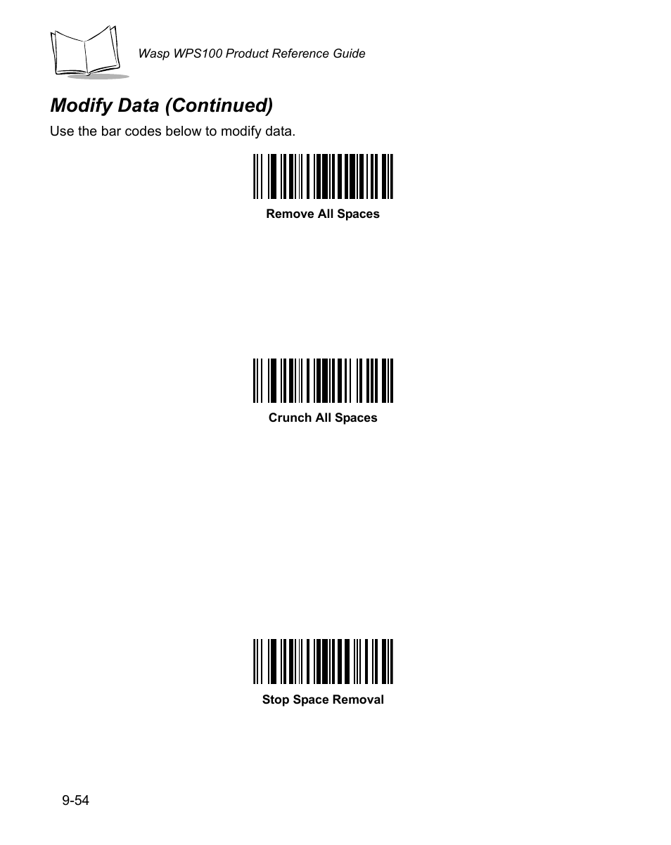 Modify data (continued) | Wasp Bar Code WPS100 User Manual | Page 272 / 466