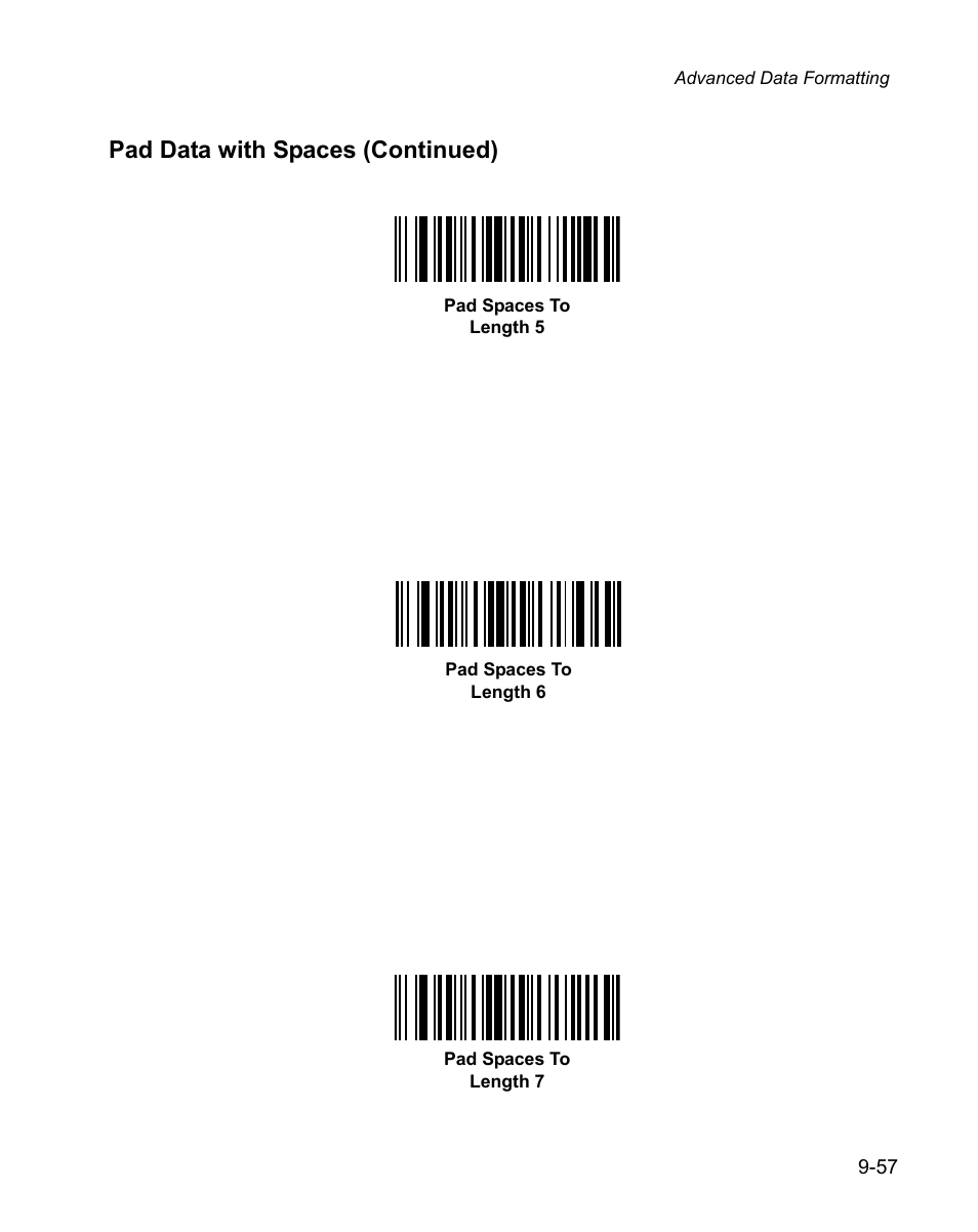 Pad data with spaces (continued) | Wasp Bar Code WPS100 User Manual | Page 275 / 466