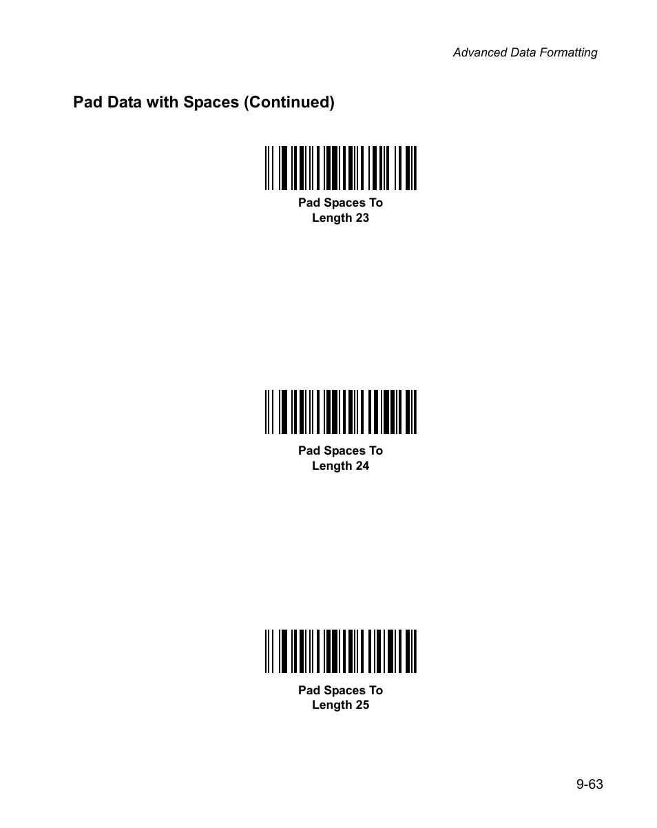 Pad data with spaces (continued) | Wasp Bar Code WPS100 User Manual | Page 281 / 466