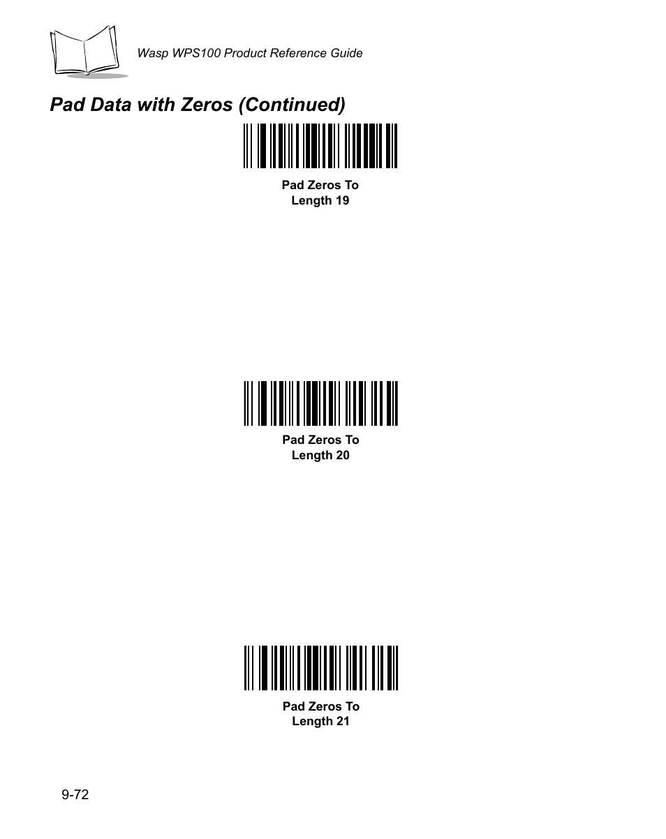 Pad data with zeros (continued) | Wasp Bar Code WPS100 User Manual | Page 290 / 466