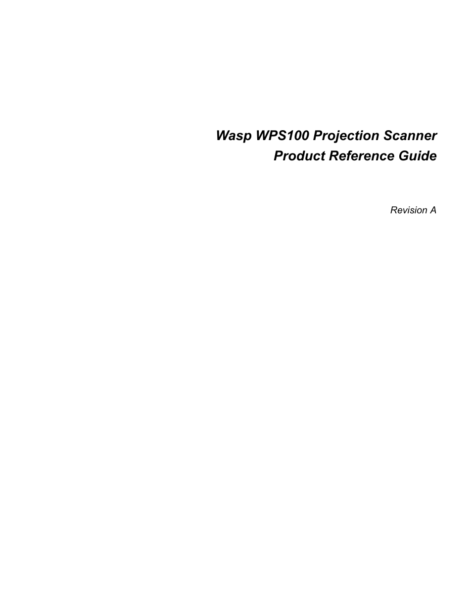 Wasp Bar Code WPS100 User Manual | Page 3 / 466