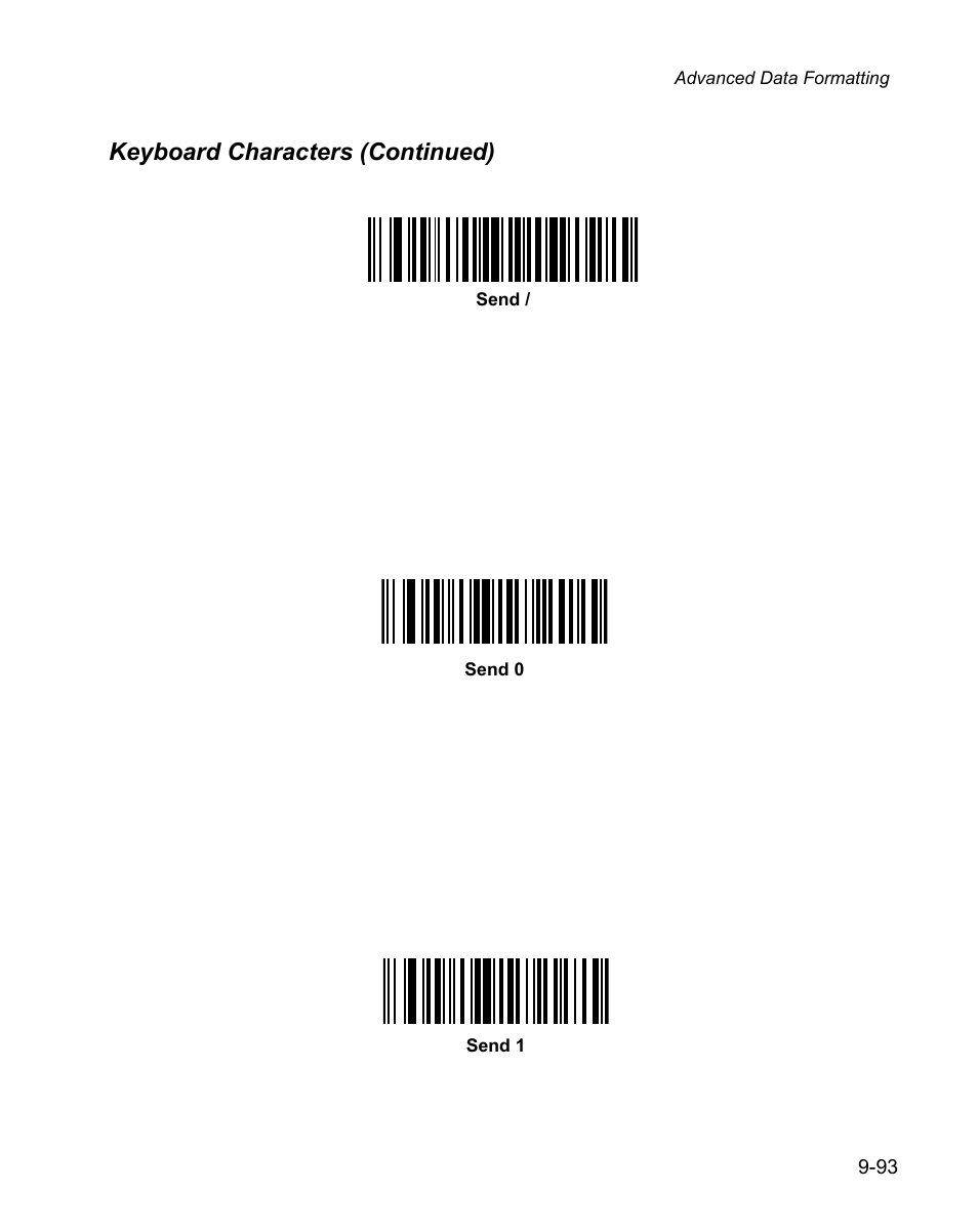 Keyboard characters (continued) | Wasp Bar Code WPS100 User Manual | Page 311 / 466