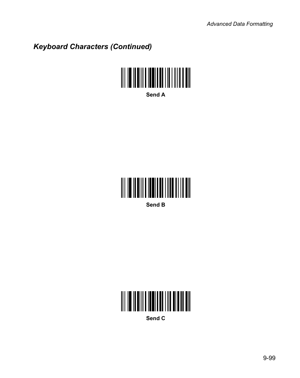 Keyboard characters (continued) | Wasp Bar Code WPS100 User Manual | Page 317 / 466