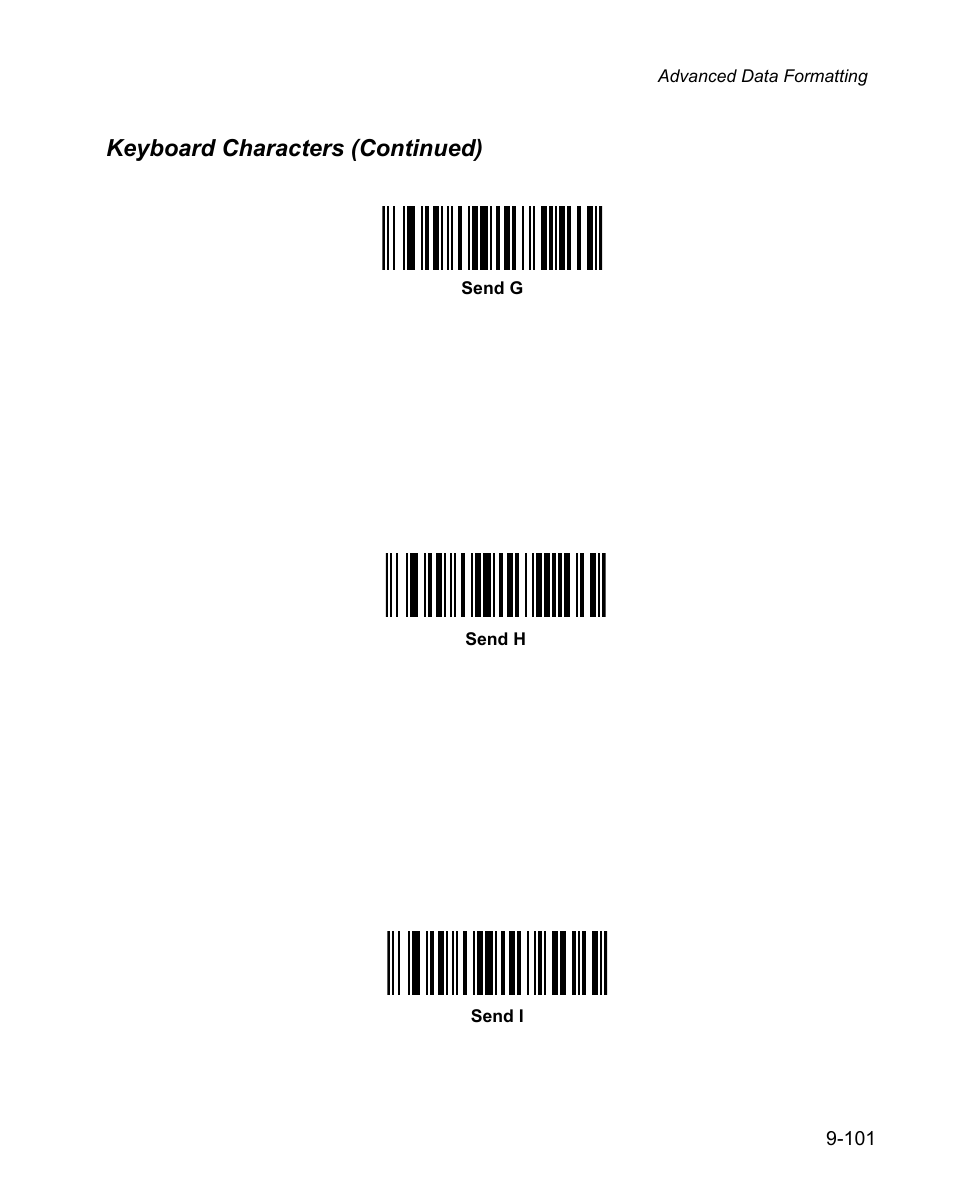 Keyboard characters (continued) | Wasp Bar Code WPS100 User Manual | Page 319 / 466