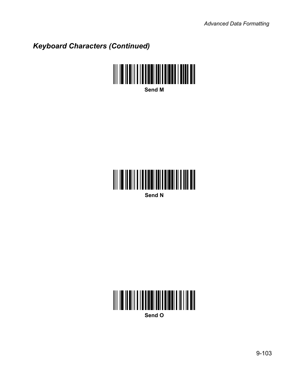 Keyboard characters (continued) | Wasp Bar Code WPS100 User Manual | Page 321 / 466