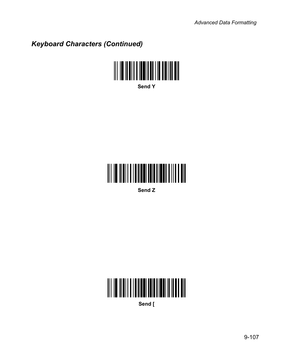 Keyboard characters (continued) | Wasp Bar Code WPS100 User Manual | Page 325 / 466