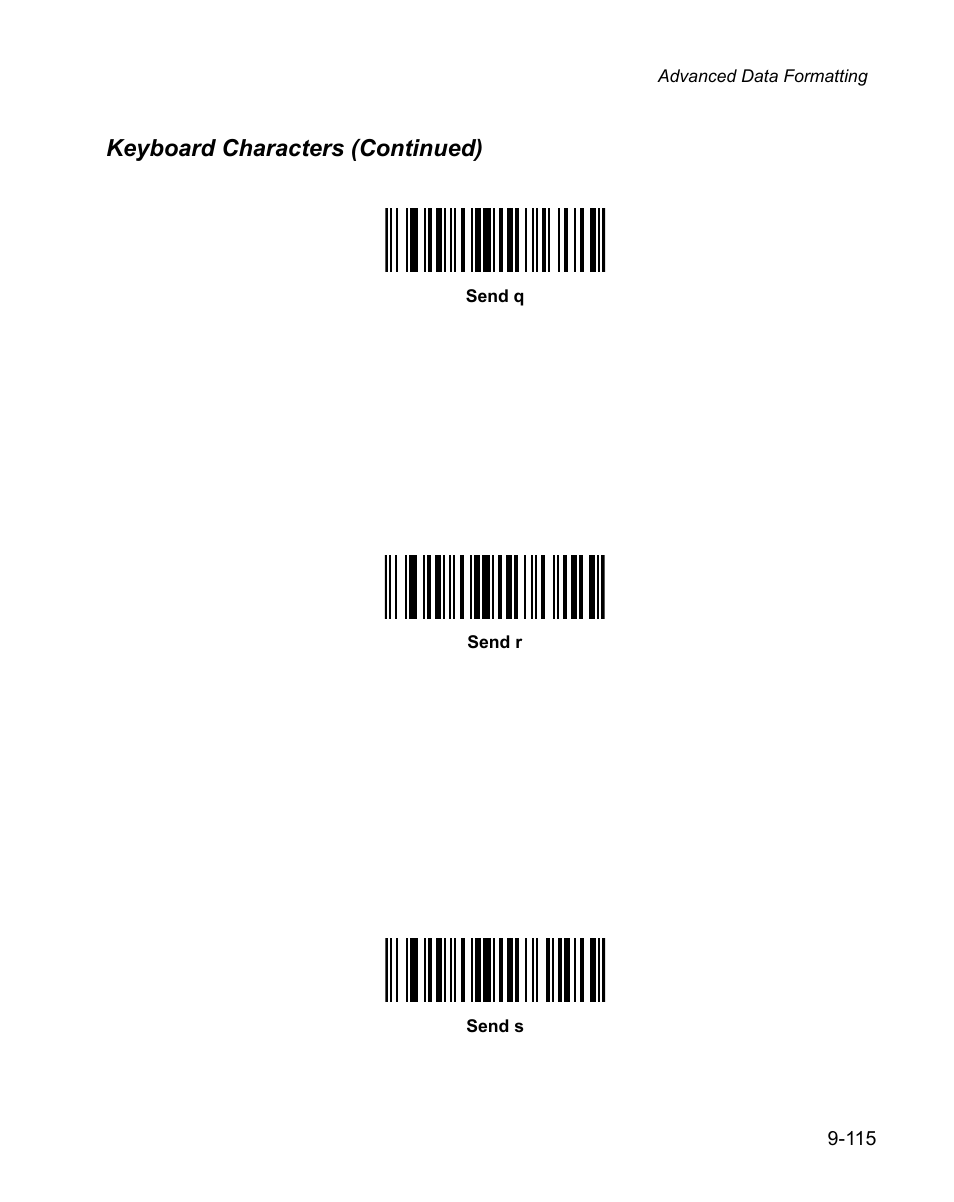 Keyboard characters (continued) | Wasp Bar Code WPS100 User Manual | Page 333 / 466