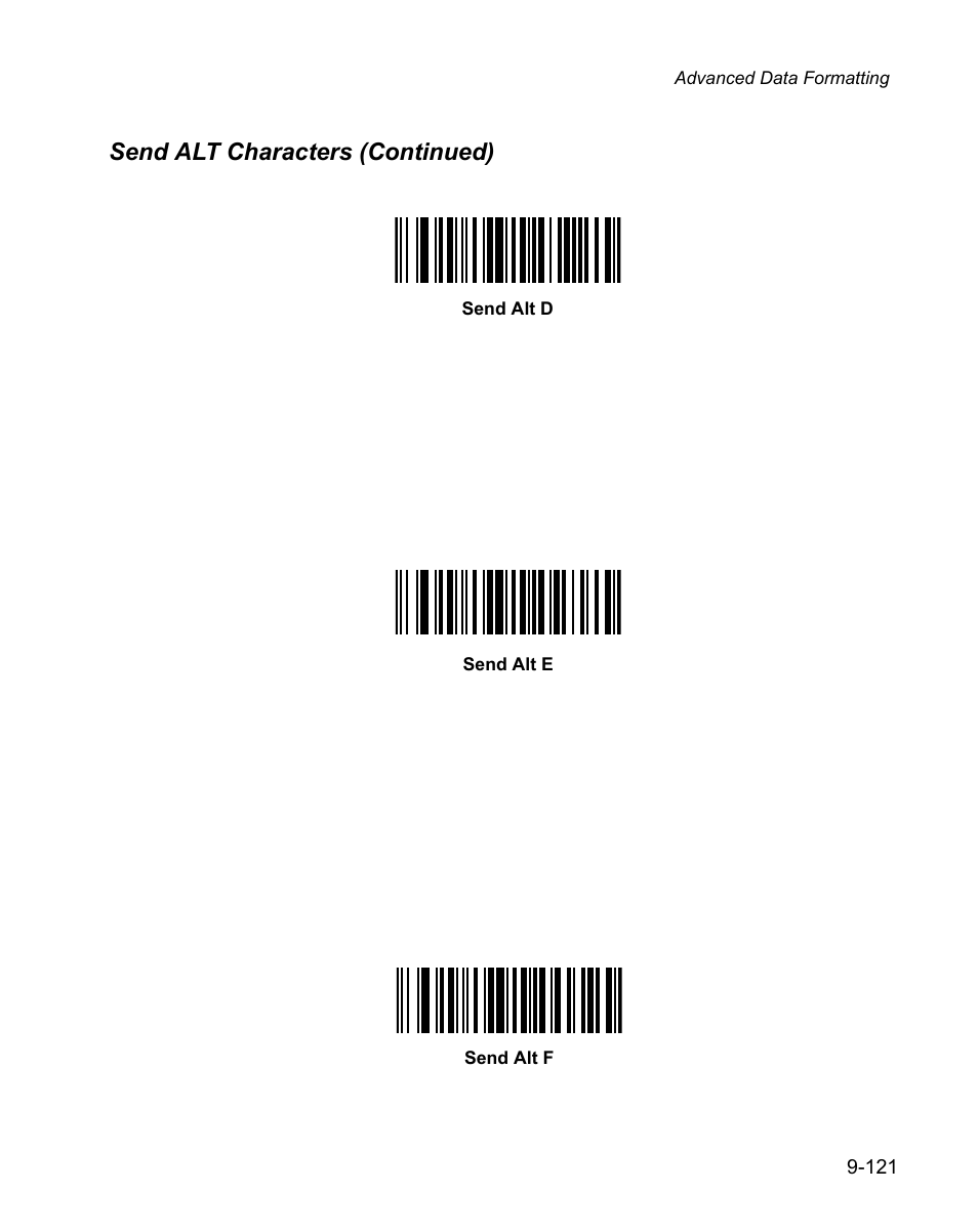Send alt characters (continued) | Wasp Bar Code WPS100 User Manual | Page 339 / 466