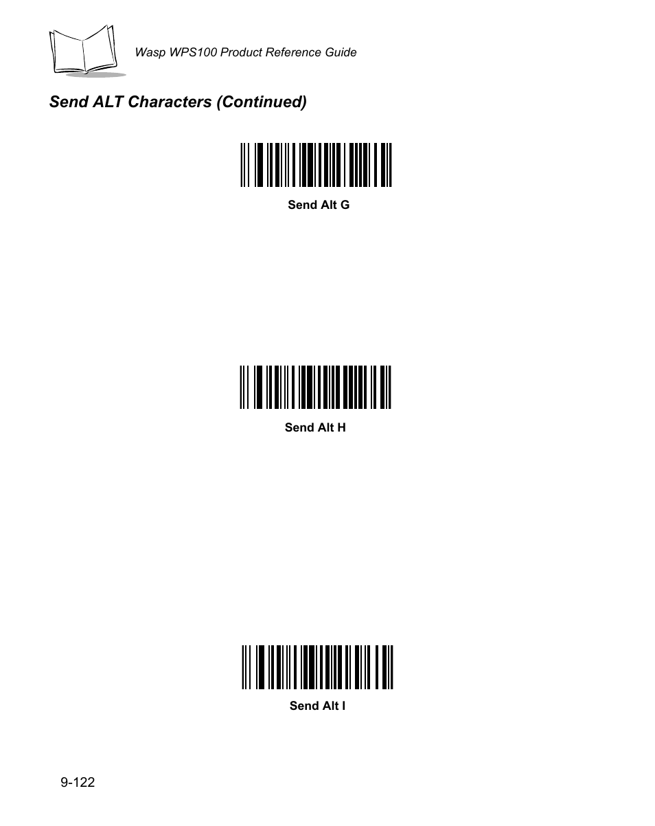 Send alt characters (continued) | Wasp Bar Code WPS100 User Manual | Page 340 / 466
