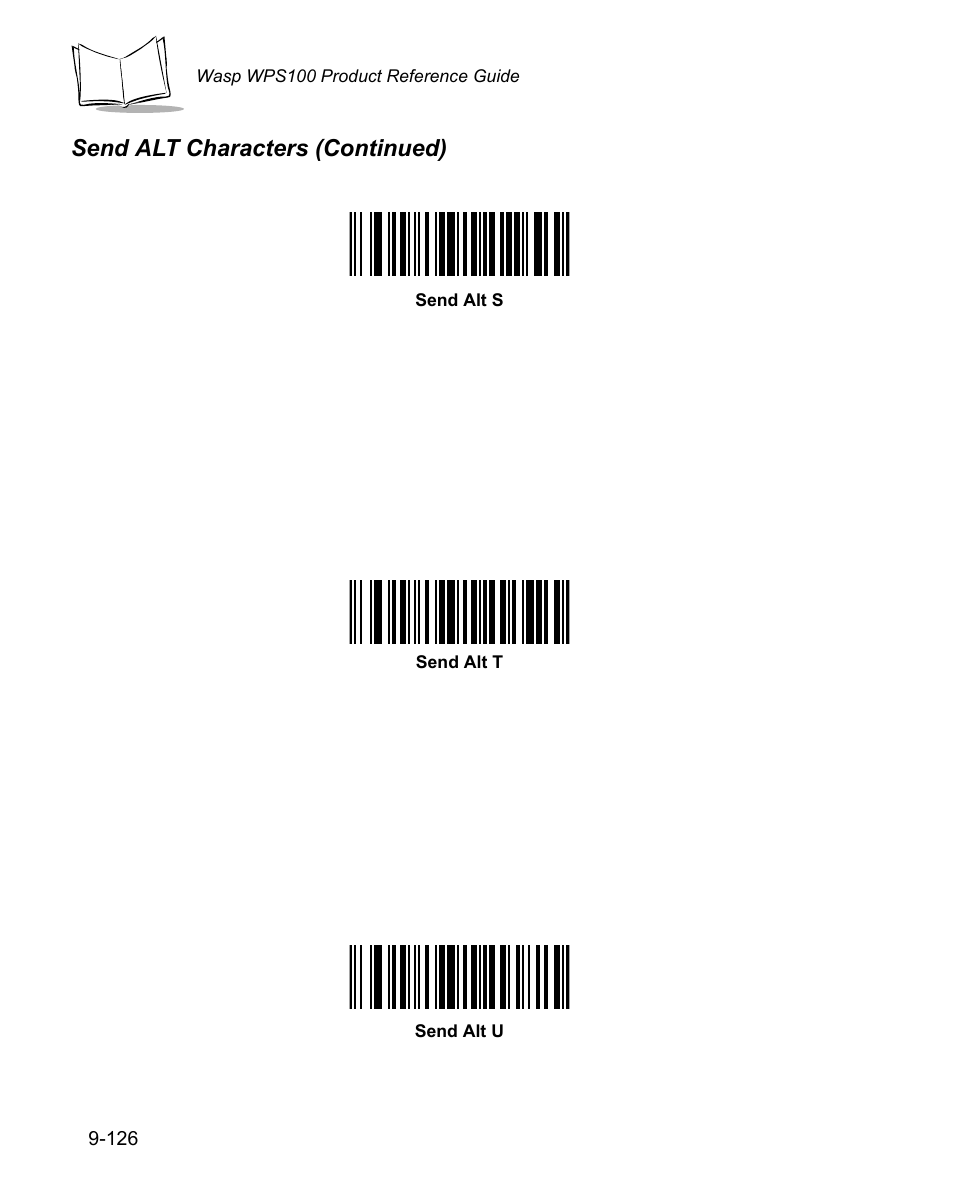Send alt characters (continued) | Wasp Bar Code WPS100 User Manual | Page 344 / 466