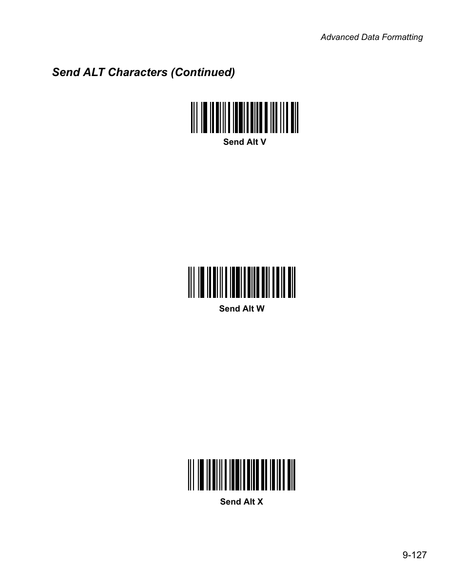 Send alt characters (continued) | Wasp Bar Code WPS100 User Manual | Page 345 / 466