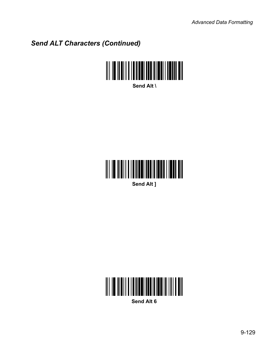 Send alt characters (continued) | Wasp Bar Code WPS100 User Manual | Page 347 / 466
