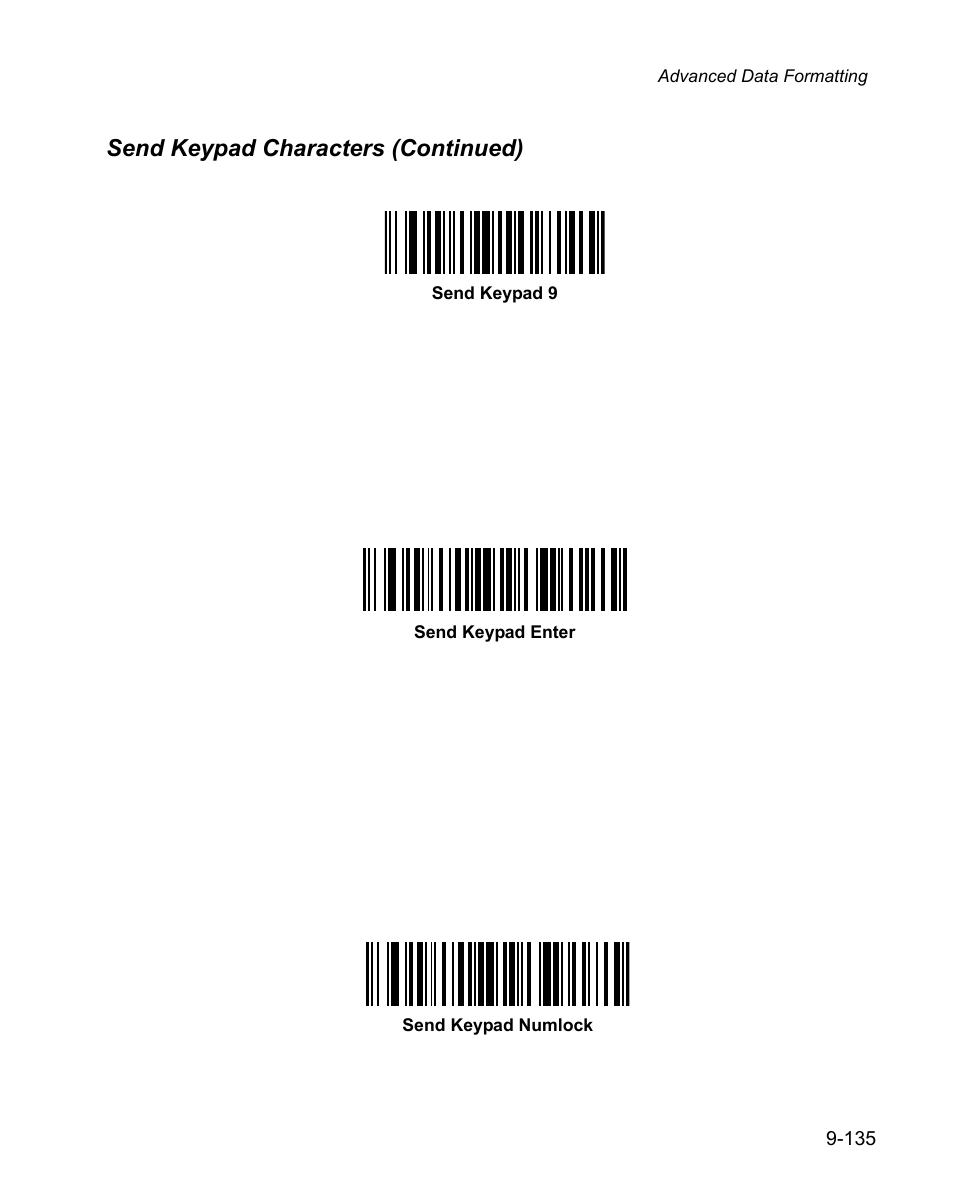 Send keypad characters (continued) | Wasp Bar Code WPS100 User Manual | Page 353 / 466