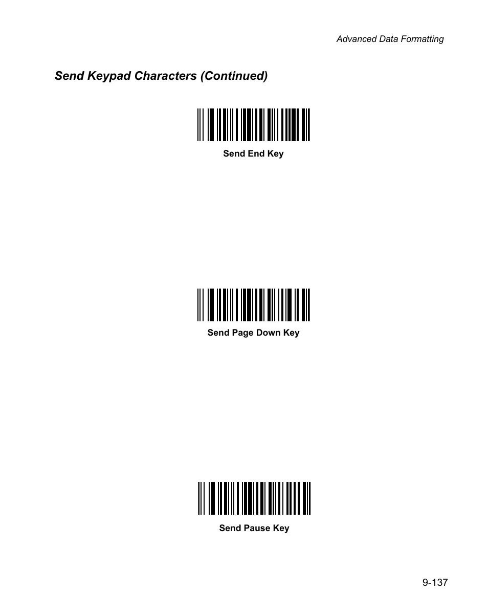 Send keypad characters (continued) | Wasp Bar Code WPS100 User Manual | Page 355 / 466