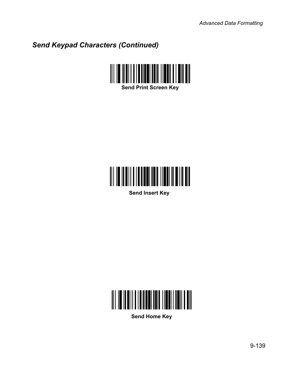 Send keypad characters (continued) | Wasp Bar Code WPS100 User Manual | Page 357 / 466