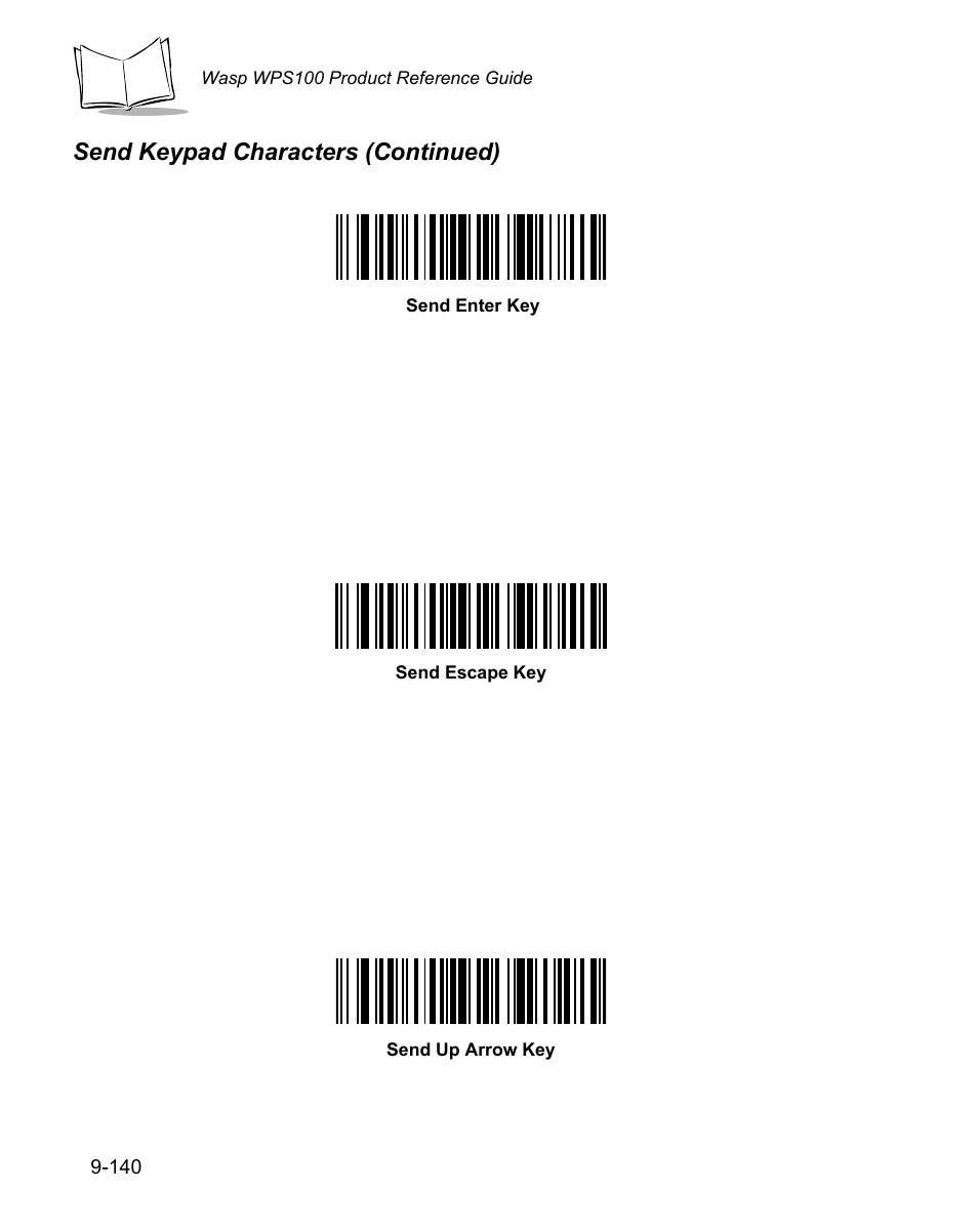 Send keypad characters (continued) | Wasp Bar Code WPS100 User Manual | Page 358 / 466
