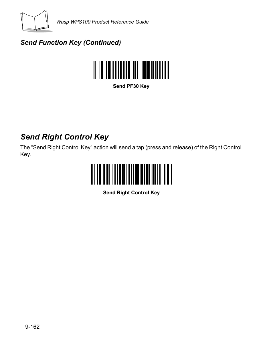 Send right control key, Send right control key -162 | Wasp Bar Code WPS100 User Manual | Page 380 / 466