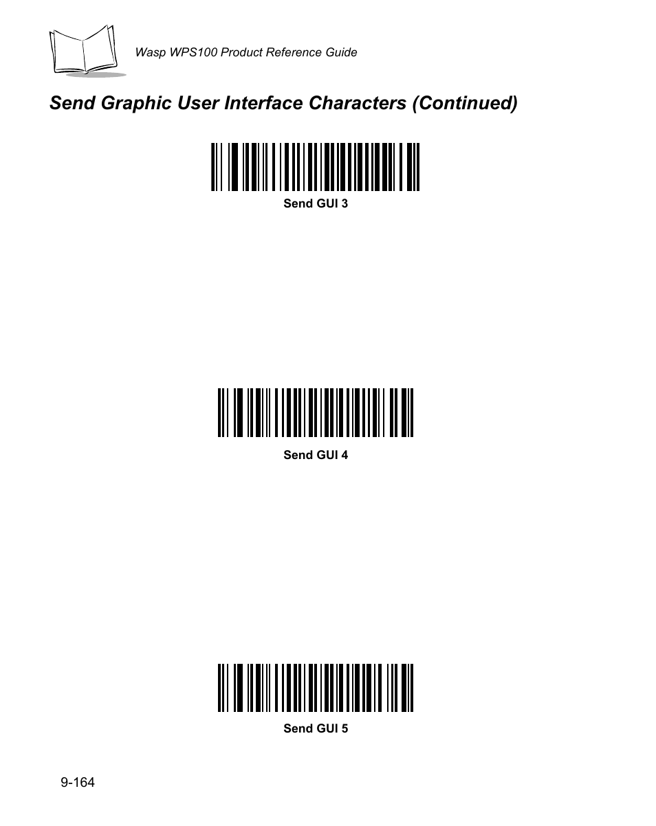 Send graphic user interface characters (continued) | Wasp Bar Code WPS100 User Manual | Page 382 / 466