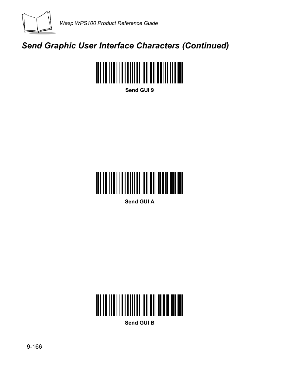 Send graphic user interface characters (continued) | Wasp Bar Code WPS100 User Manual | Page 384 / 466