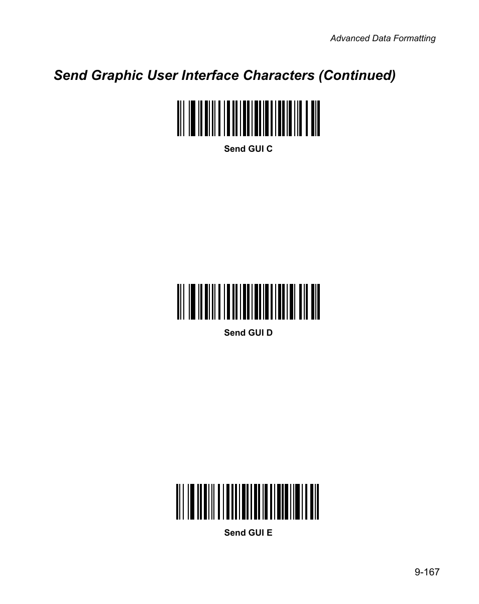 Send graphic user interface characters (continued) | Wasp Bar Code WPS100 User Manual | Page 385 / 466