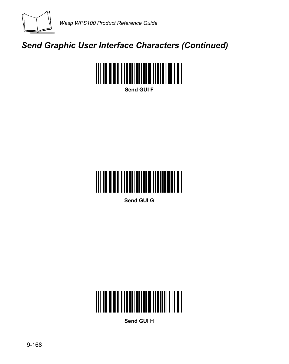 Send graphic user interface characters (continued) | Wasp Bar Code WPS100 User Manual | Page 386 / 466