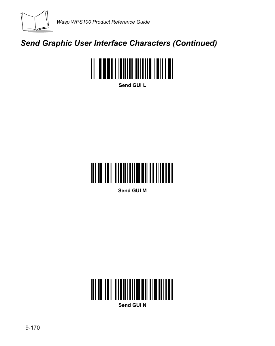 Send graphic user interface characters (continued) | Wasp Bar Code WPS100 User Manual | Page 388 / 466