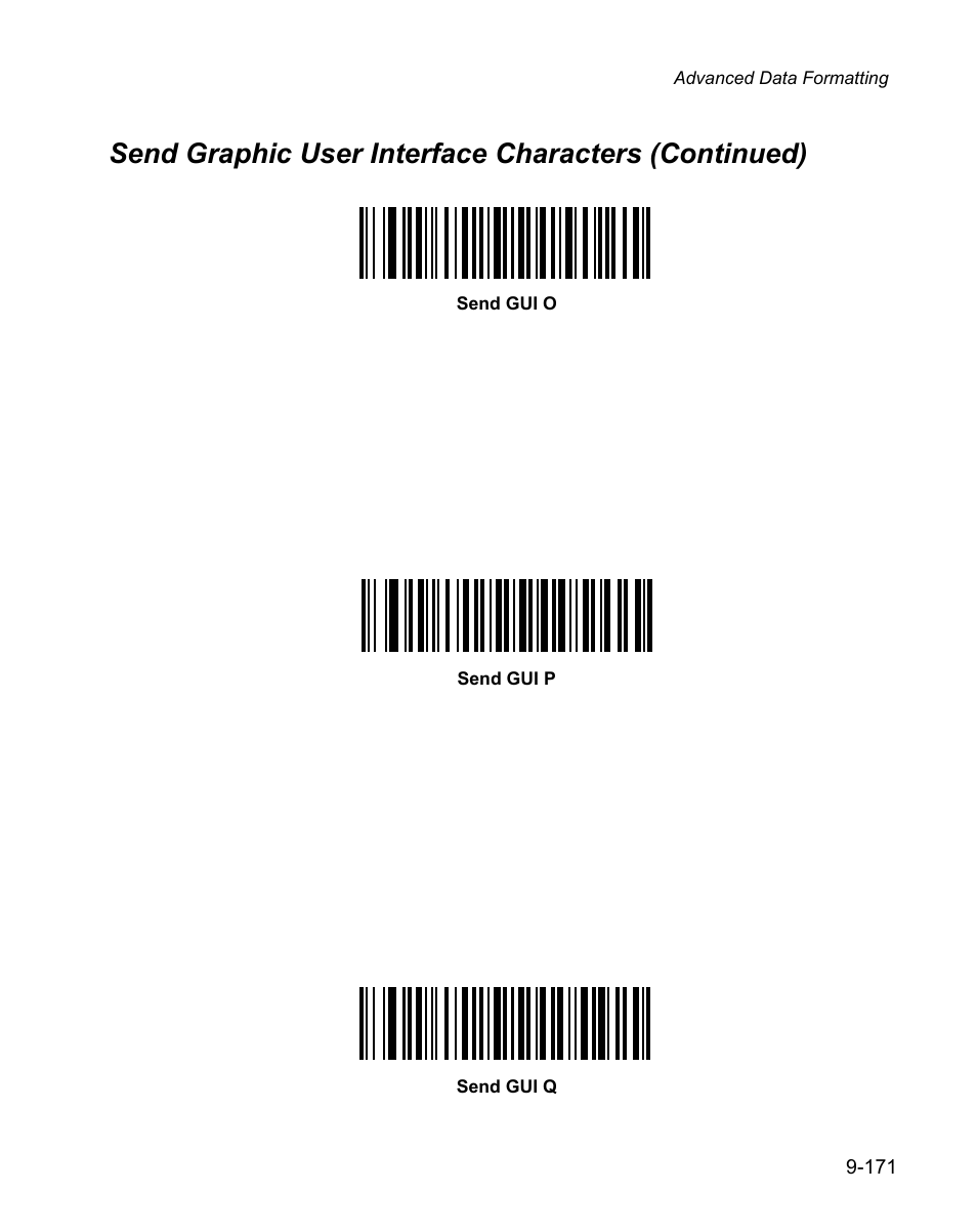 Send graphic user interface characters (continued) | Wasp Bar Code WPS100 User Manual | Page 389 / 466