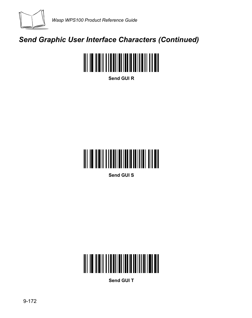 Send graphic user interface characters (continued) | Wasp Bar Code WPS100 User Manual | Page 390 / 466