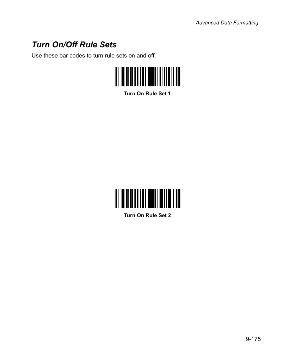 Turn on/off rule sets, Turn on/off rule sets -175 | Wasp Bar Code WPS100 User Manual | Page 393 / 466