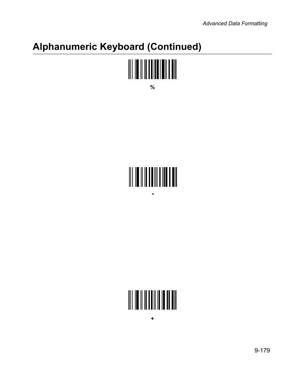 Alphanumeric keyboard (continued) | Wasp Bar Code WPS100 User Manual | Page 397 / 466