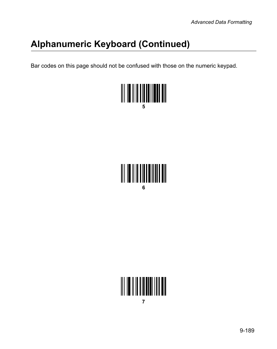 Alphanumeric keyboard (continued) | Wasp Bar Code WPS100 User Manual | Page 407 / 466